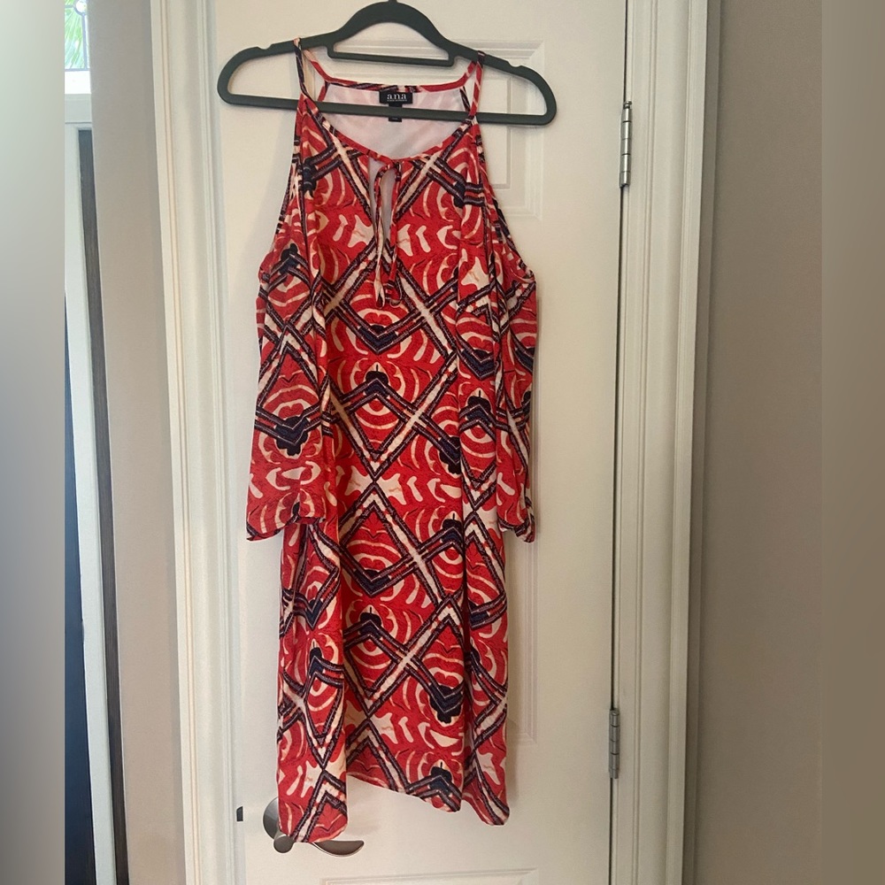 a.n.a brand Aztec print cold shoulder dress.  Size LARGE